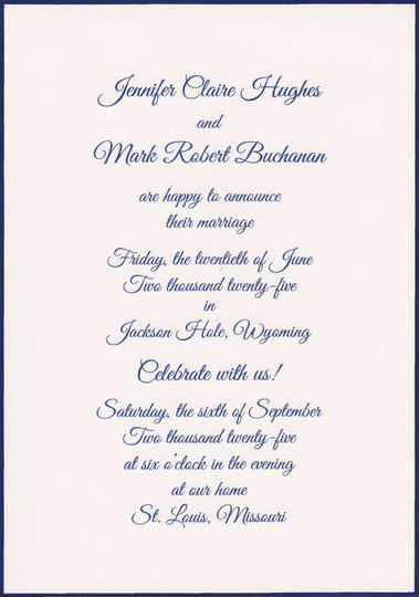 West Coast Navy Border Invitations
